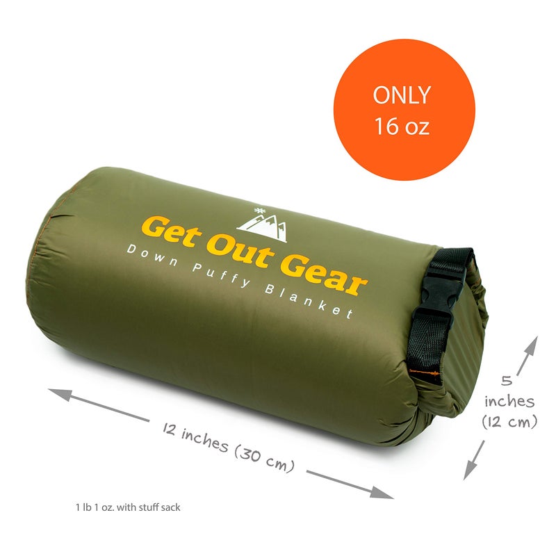 Get Out Gear Down Camping Blanket - Outdoor Lightweight Packable 650 Fill Power Down Blanket Compact Waterproof and Warm Backpacking Quilt for Camping Hiking Travel Hammock - Image 3